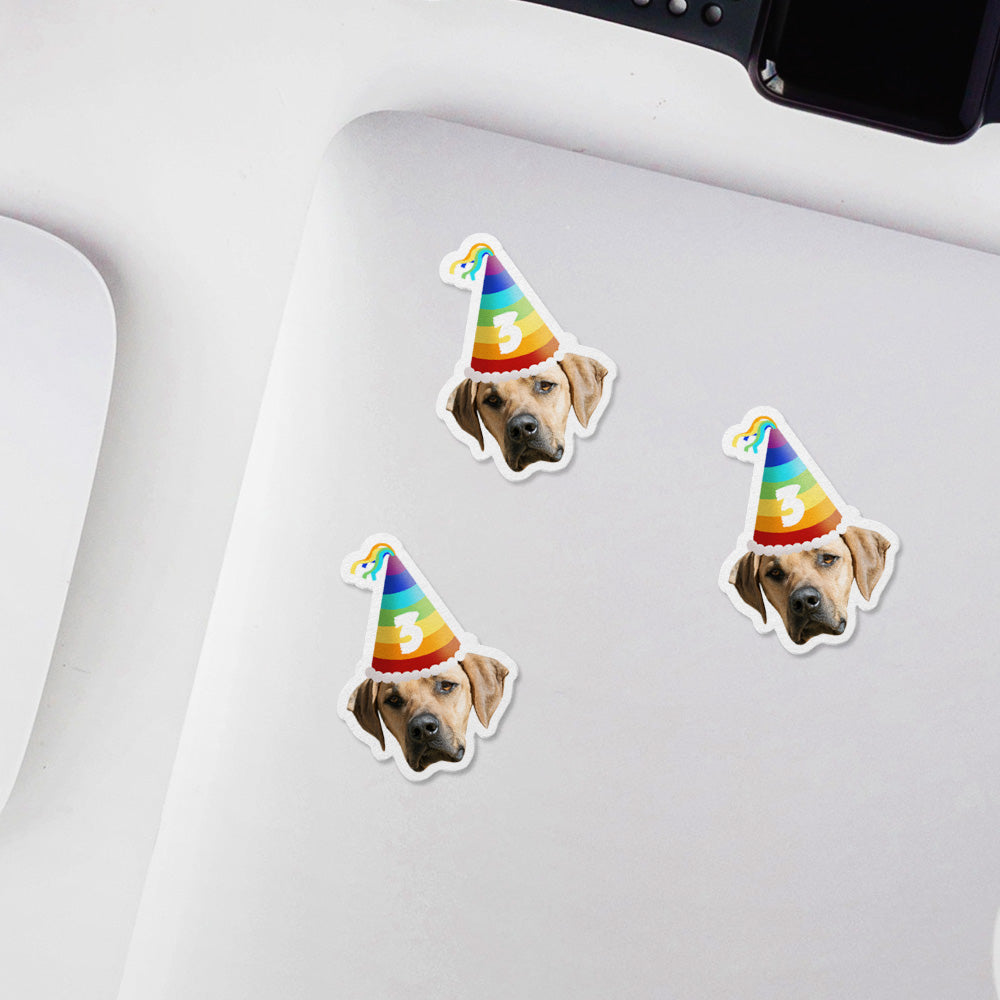 Personalisierte Gesichtssticker für Geburtstagsfeiern Fotoaufkleber Geburtstagsgesichtssticker Individuelle Geburtstagsaufkleber