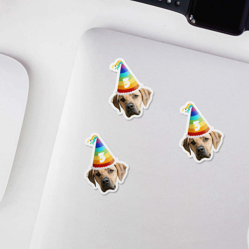 Personalisierte Gesichtssticker für Geburtstagsfeiern Fotoaufkleber Geburtstagsgesichtssticker Individuelle Geburtstagsaufkleber