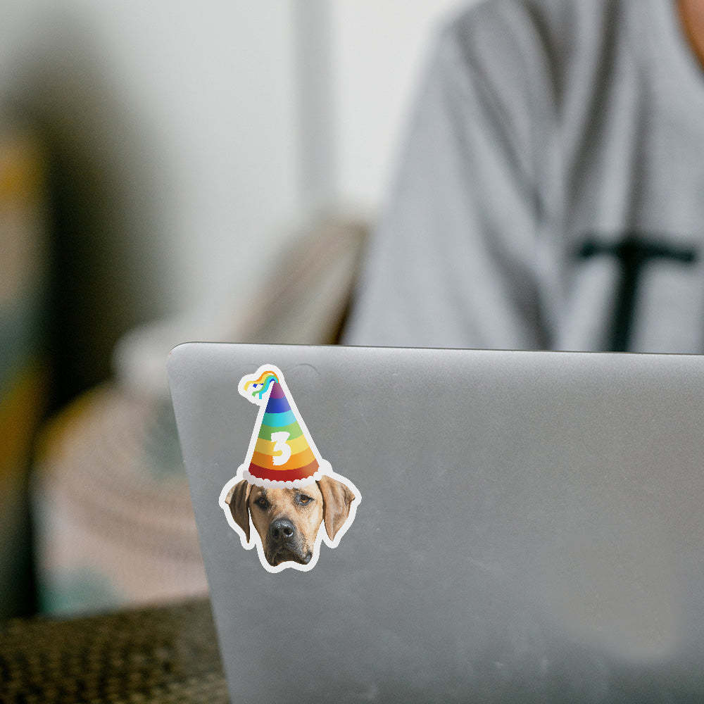 Personalisierte Gesichtssticker für Geburtstagsfeiern Fotoaufkleber Geburtstagsgesichtssticker Individuelle Geburtstagsaufkleber