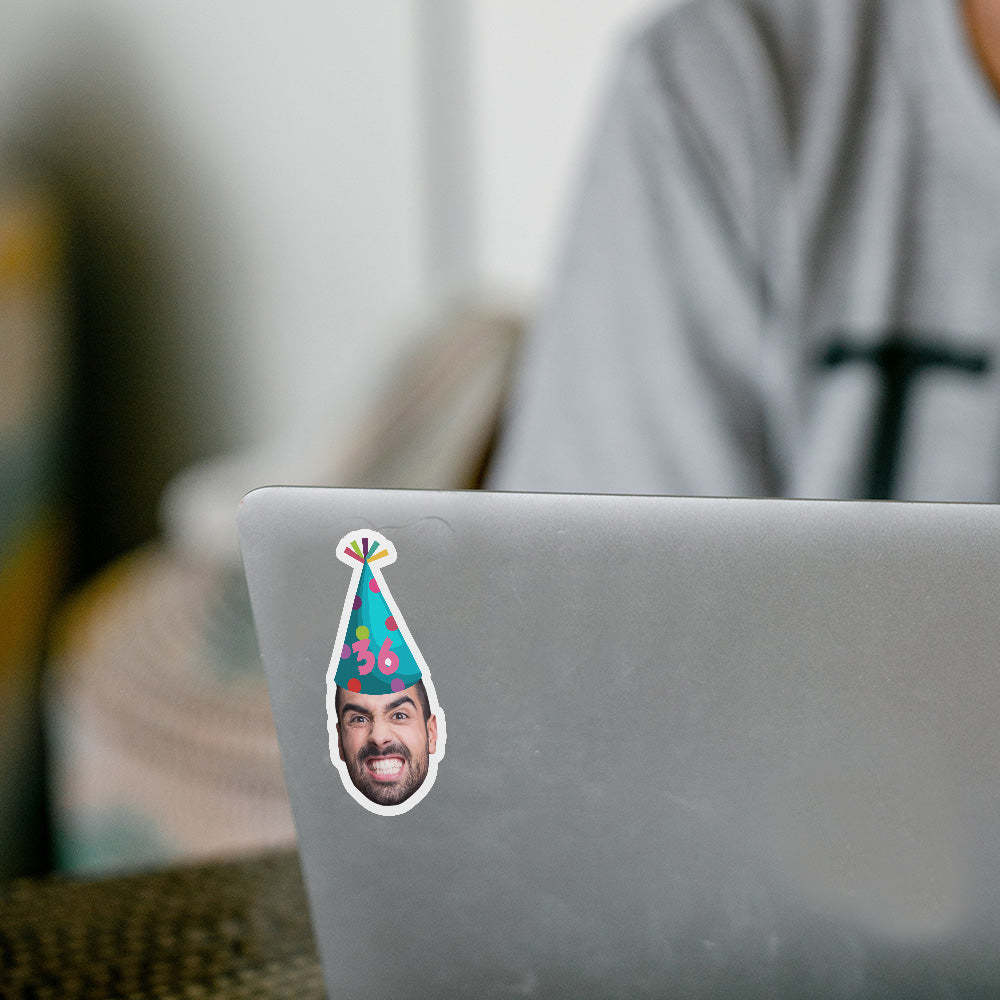 Personalisierte Gesichtssticker für Geburtstagsfeiern Fotoaufkleber Geburtstagsgesichtssticker Individuelle Geburtstagsaufkleber