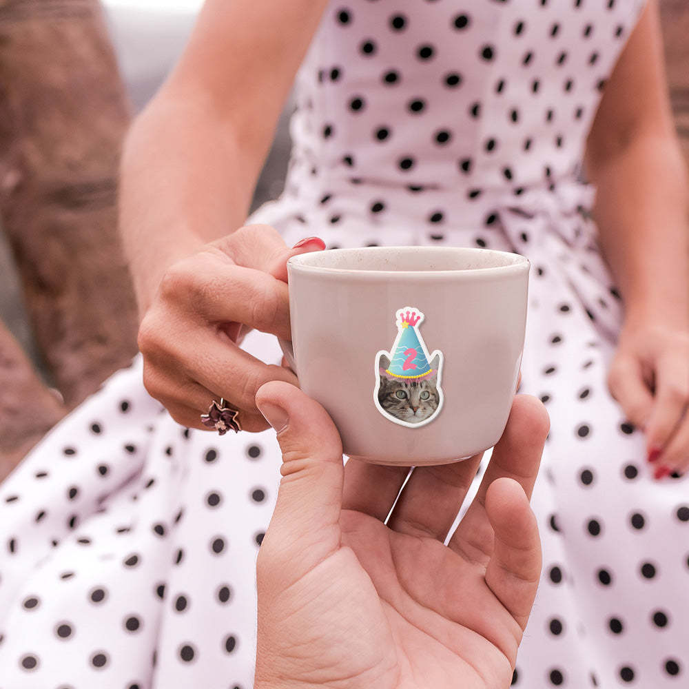 Personalisierte Gesichtssticker für Geburtstagsfeiern Fotoaufkleber Geburtstagsgesichtssticker Individuelle Geburtstagsaufkleber