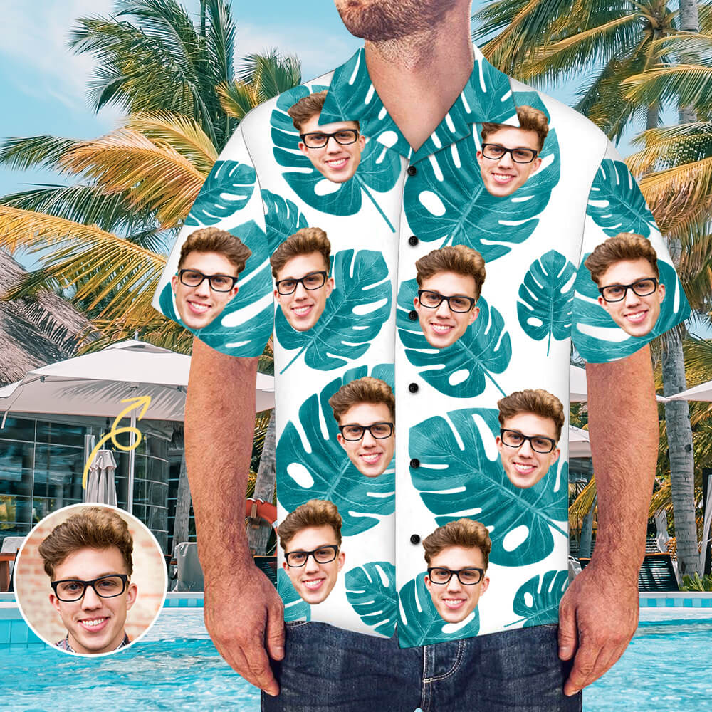 Personalisierte Hawaii-Hemd Mit Gesicht Individuelles Shirt Geschenk Für Freund Ehemann