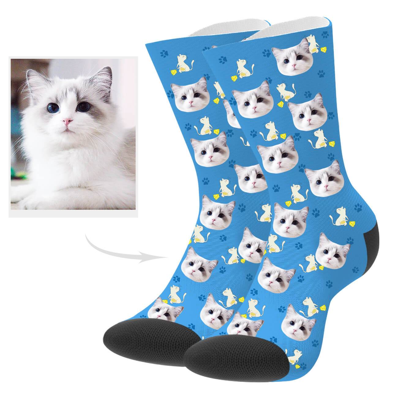 Personalisierte Katzengesicht Socken Geschenk Für Katzenmama