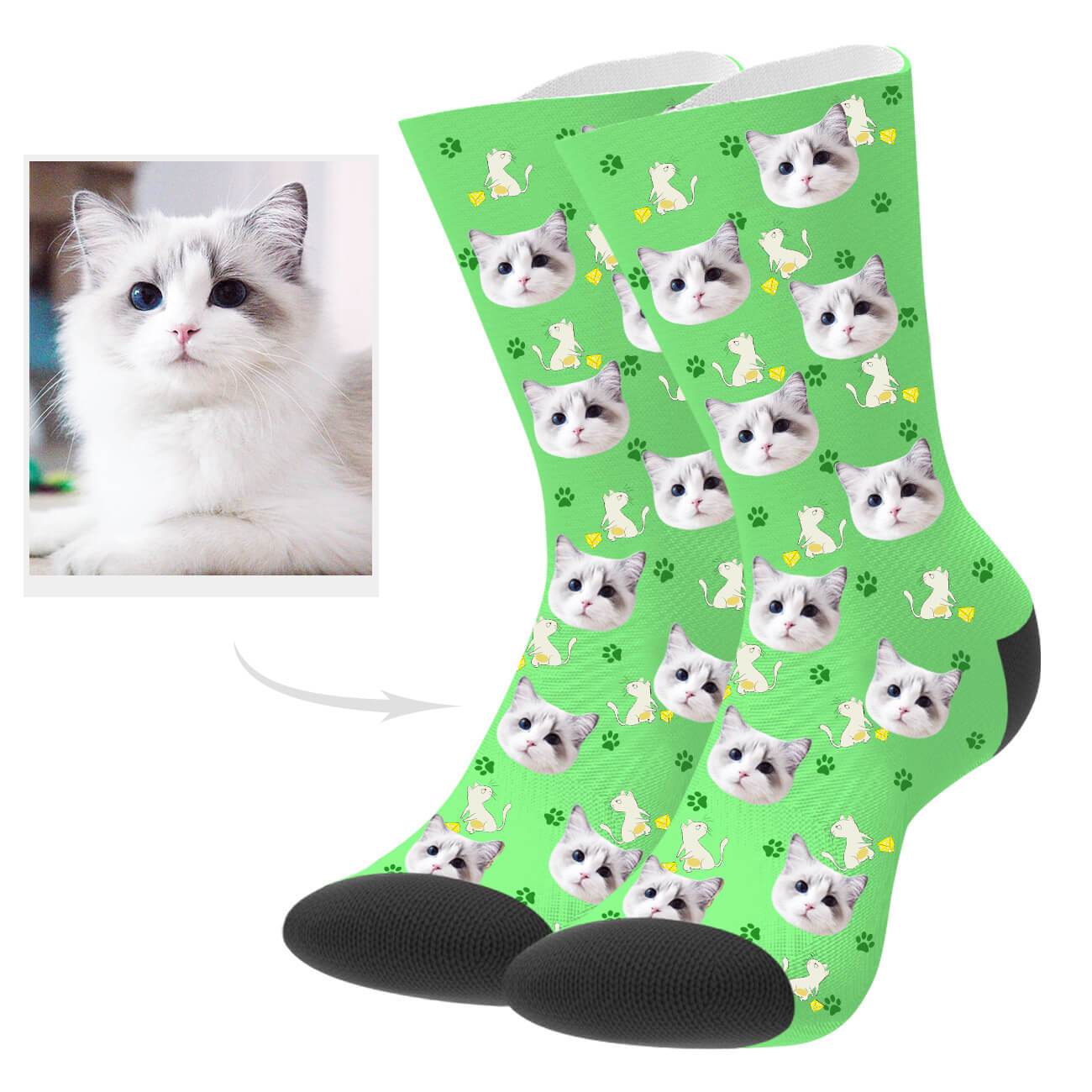 Personalisierte Katzengesicht Socken Geschenk Für Katzenmama
