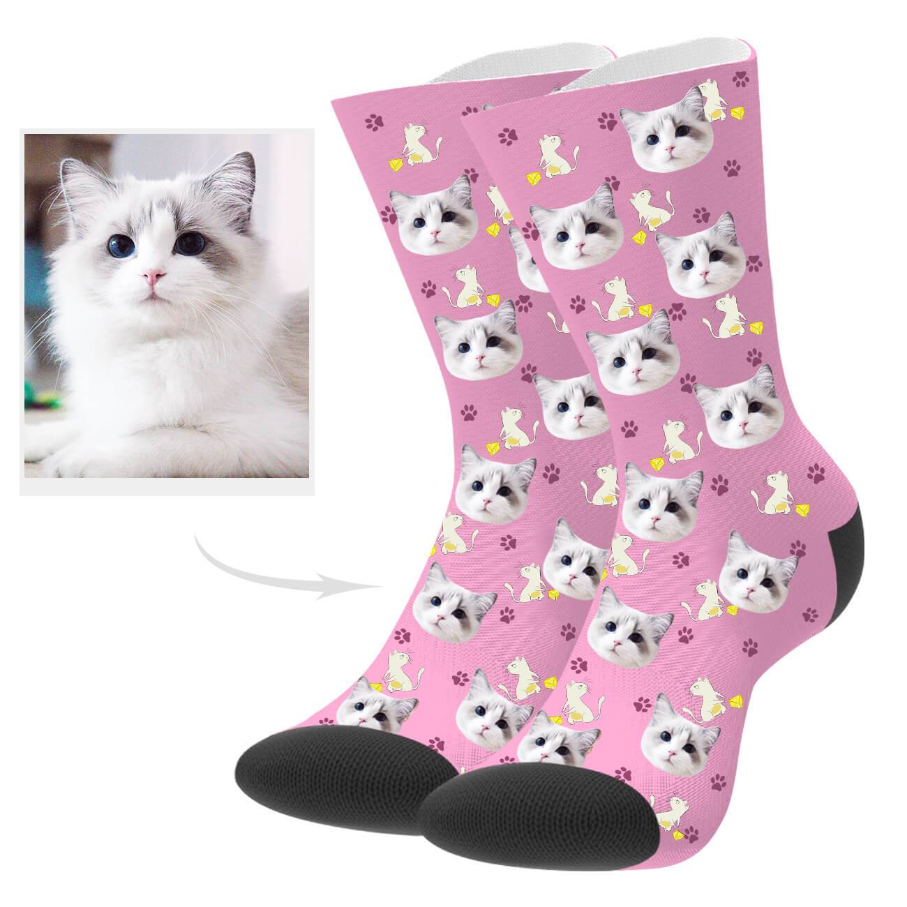 Personalisierte Katzengesicht Socken Geschenk Für Katzenmama