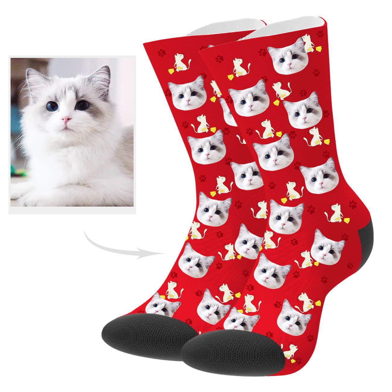 Personalisierte Katzengesicht Socken Geschenk Für Katzenmama