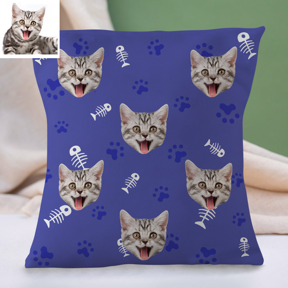 Personalisiertes Katzen Gesicht Kissen Dekorativer Kissenbezug Haustier Gesichtskissen Wohnkissen