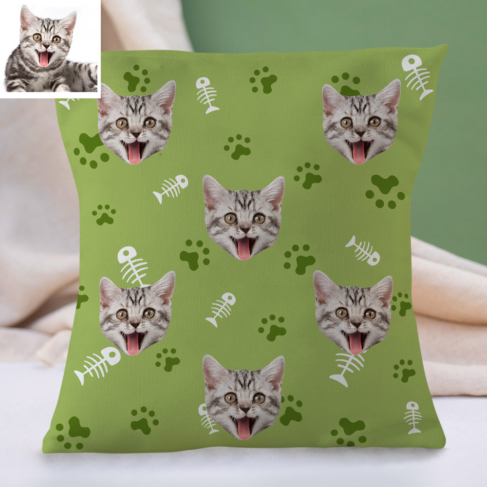 Personalisiertes Katzen Gesicht Kissen Dekorativer Kissenbezug Haustier Gesichtskissen Wohnkissen