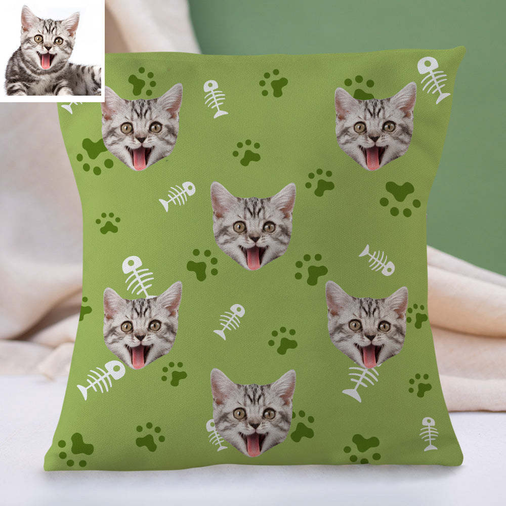 Personalisiertes Katzen Gesicht Kissen Dekorativer Kissenbezug Haustier Gesichtskissen Wohnkissen