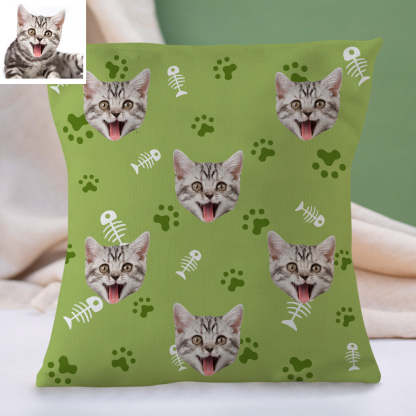 Personalisiertes Katzen Gesicht Kissen Dekorativer Kissenbezug Haustier Gesichtskissen Wohnkissen