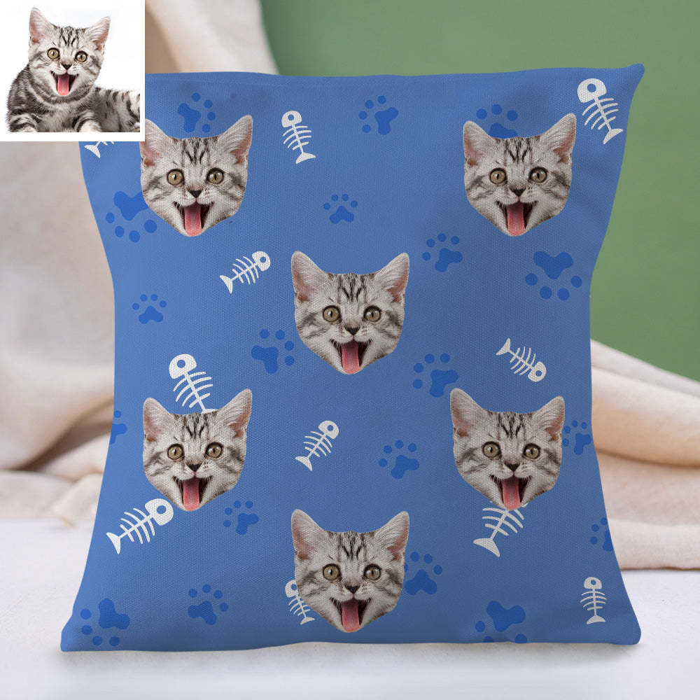 Personalisiertes Katzen Gesicht Kissen Dekorativer Kissenbezug Haustier Gesichtskissen Wohnkissen