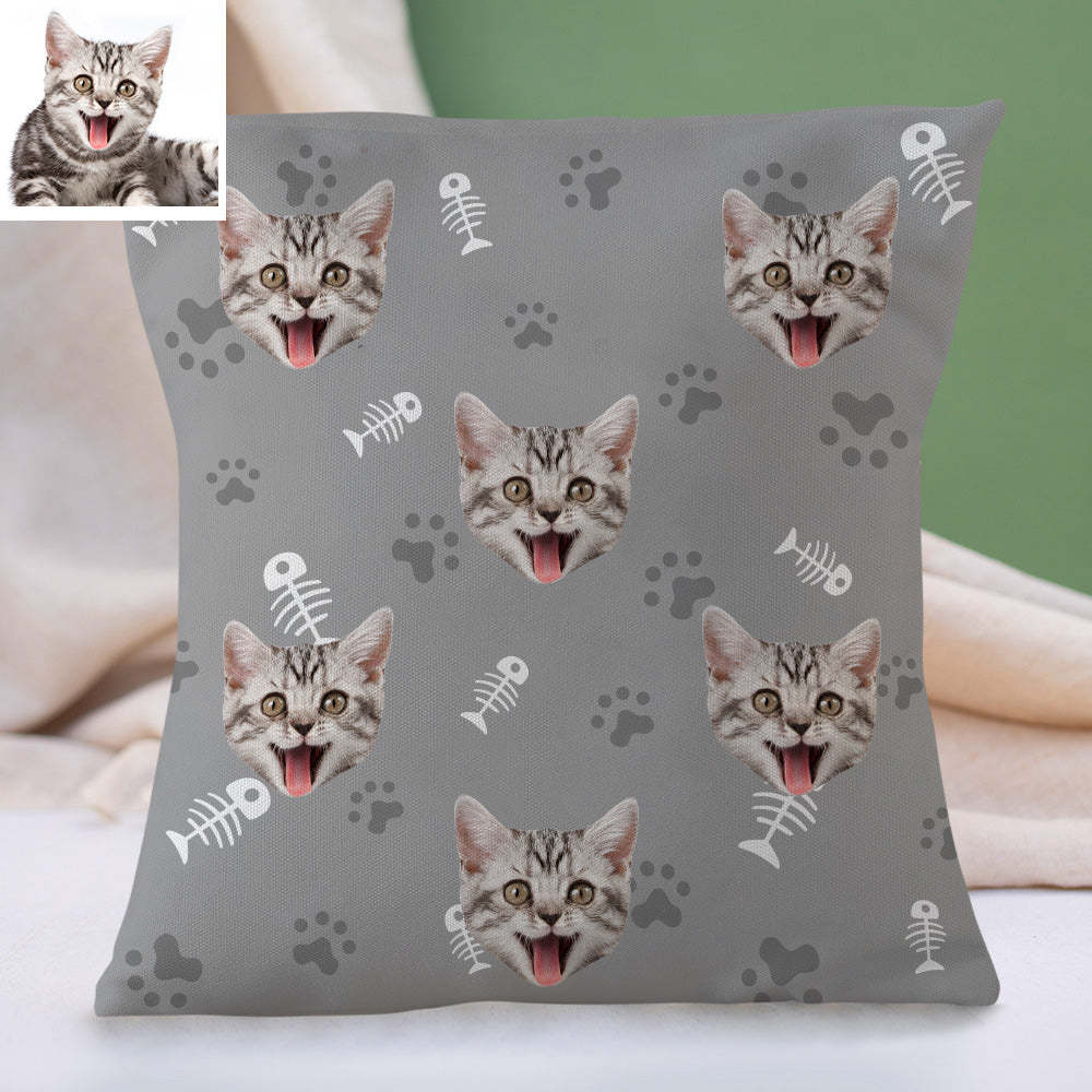 Personalisiertes Katzen Gesicht Kissen Dekorativer Kissenbezug Haustier Gesichtskissen Wohnkissen