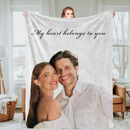 Personalisierte Foto und Text Decken Fleece Wurfdecke Paargeschenke