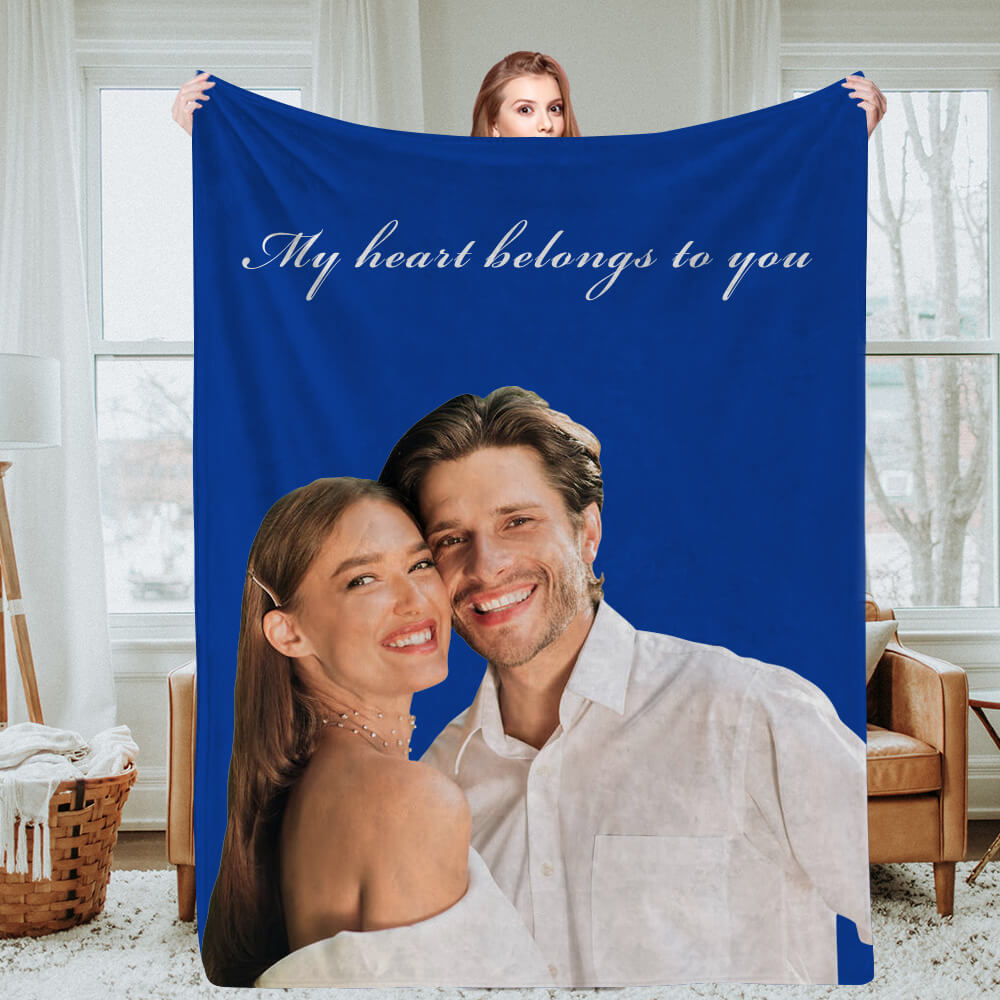 Personalisierte Foto und Text Decken Fleece Wurfdecke Paargeschenke