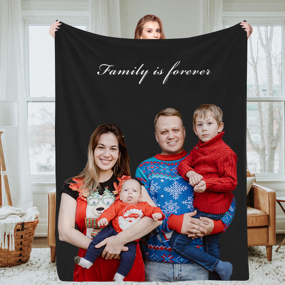 Personalisierte Foto und Text Decken Fleece Wurfdecke Paargeschenke