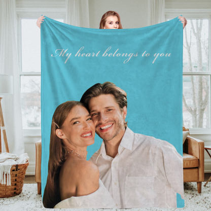 Personalisierte Foto und Text Decken Fleece Wurfdecke Paargeschenke