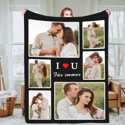 Personalisierte Collage Fotodecke Mit Text Individuelle Decke Geschenk Zur Hochzeit Jahrestag Oder Weihnachten