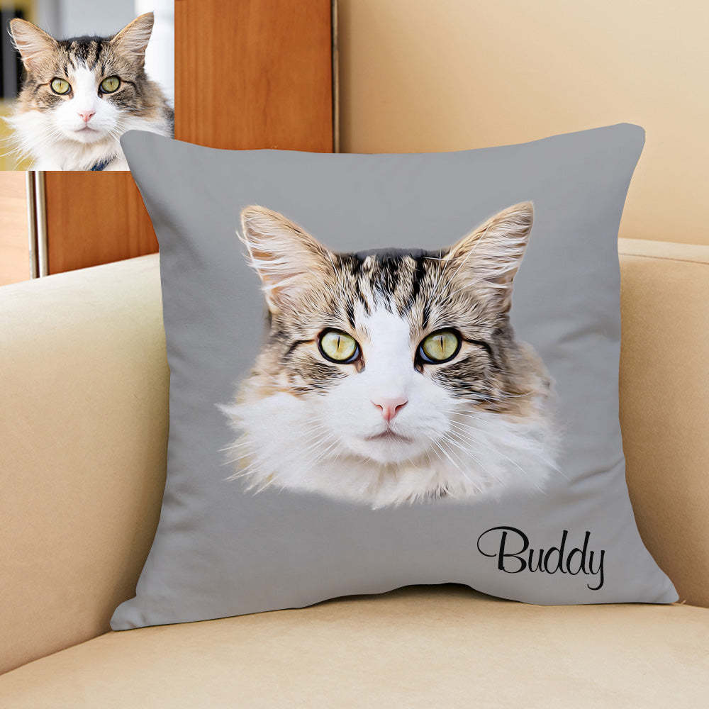 Personalisiertes Haustier Fotokissen Kissenbezug Katzenkissen Hundekissen Dekoratives Zierkissen Weihnachtsgeschenk