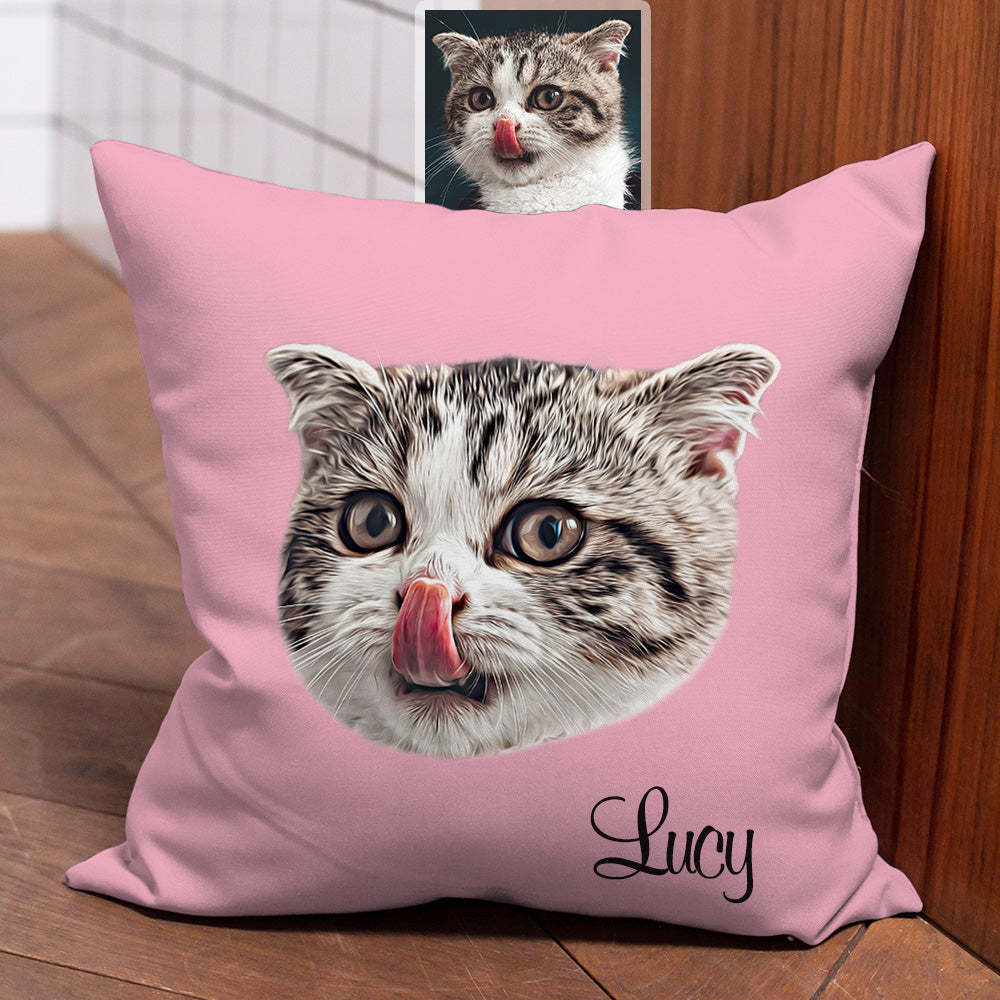 Personalisiertes Haustier Fotokissen Kissenbezug Katzenkissen Hundekissen Dekoratives Zierkissen Weihnachtsgeschenk