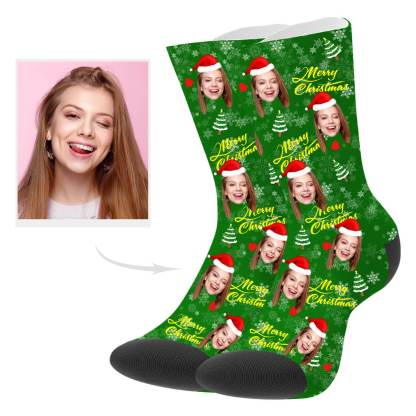 Weihnachtssocken Personalisierte Foto Socken Personalisierte Santa Socken Individuelle Weihnachts Socken