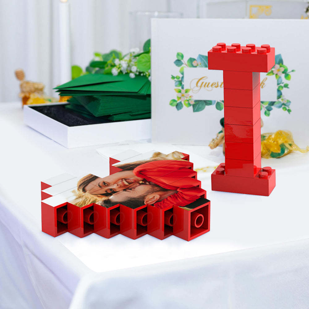 Weihnachtsgeschenk Personalisierte Bauklotz Foto Blockrahmen Ich Liebe Dich Puzzle Geschenk für den Liebsten