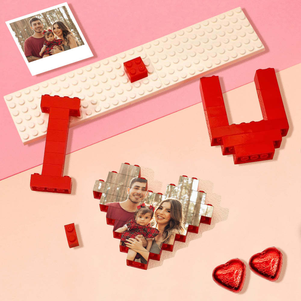 Weihnachtsgeschenk Personalisierte Bauklotz Foto Blockrahmen Ich Liebe Dich Puzzle Geschenk für den Liebsten
