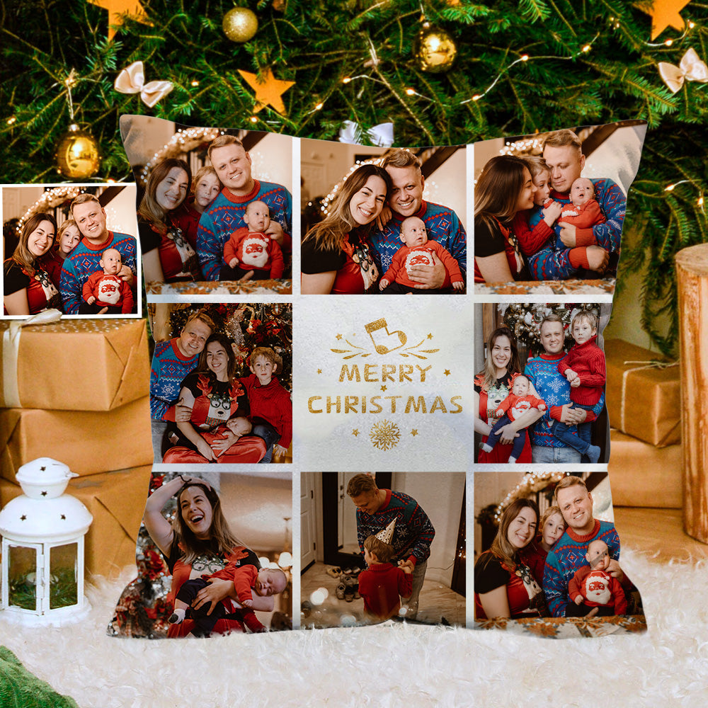 Weihnachtskissen Kissenbezug Dekorativer Kissenbezug Personalisiertes Fotokissen Zierkissen
