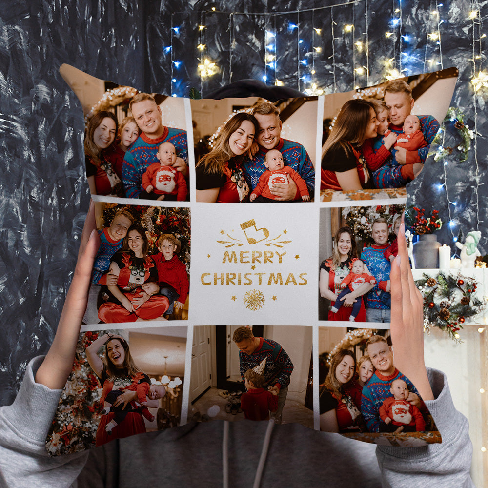 Weihnachtskissen Kissenbezug Dekorativer Kissenbezug Personalisiertes Fotokissen Zierkissen