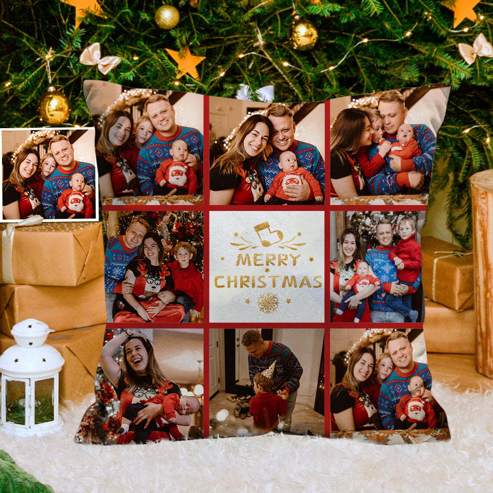 Weihnachtskissen Kissenbezug Dekorativer Kissenbezug Personalisiertes Fotokissen Zierkissen