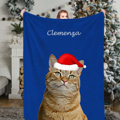 Personalisierte Haustier Weihnachtsdecke Katze Hund Foto Decke Kuscheldecke