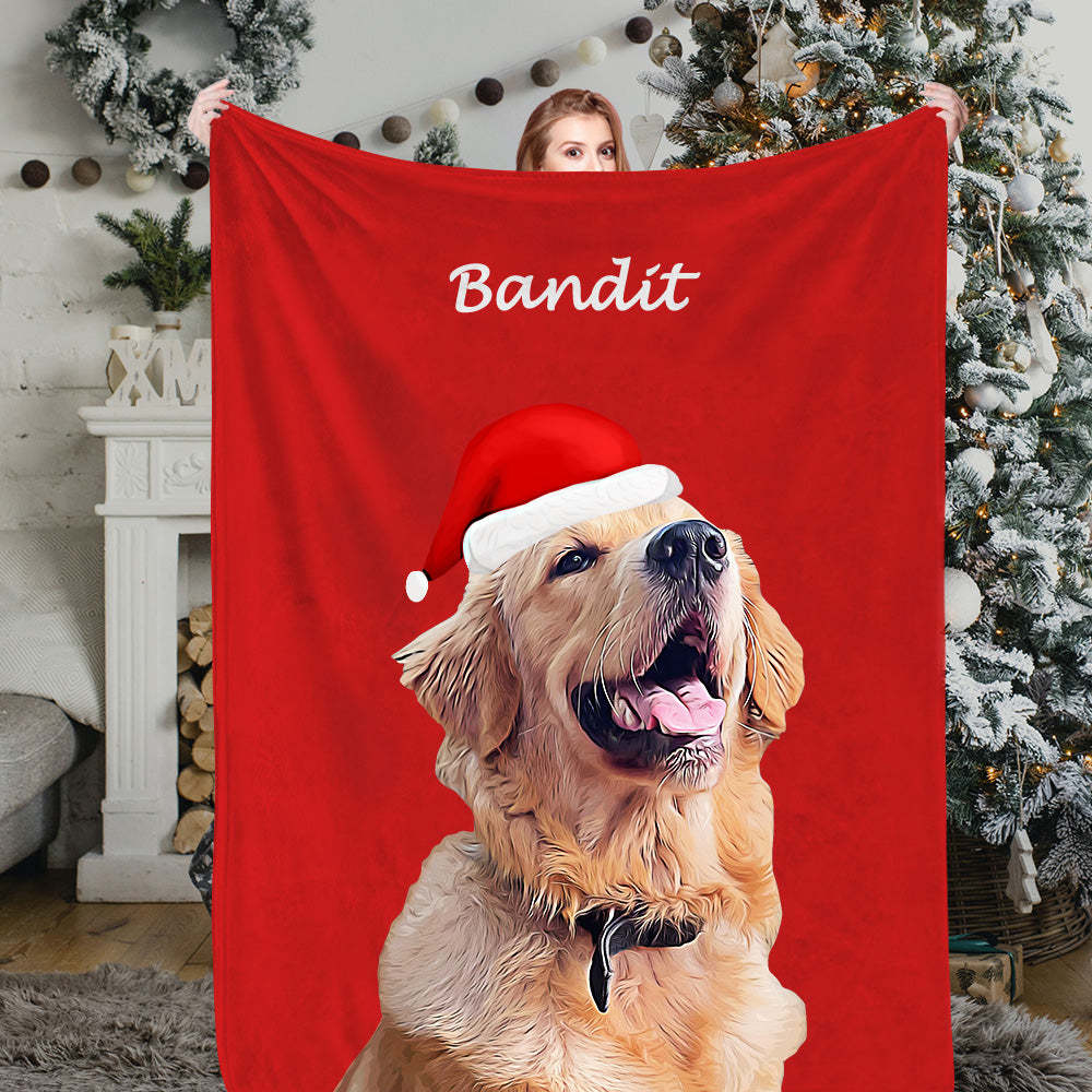 Personalisierte Haustier Weihnachtsdecke Katze Hund Foto Decke Kuscheldecke