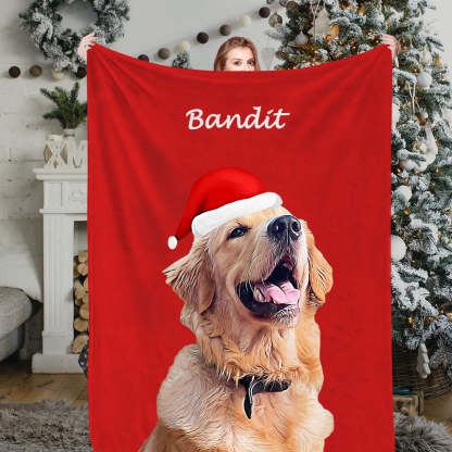 Personalisierte Haustier Weihnachtsdecke Katze Hund Foto Decke Kuscheldecke