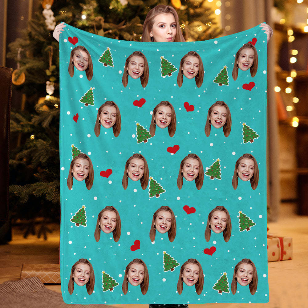 Weihnachtsgeschenk personalisierte Fotodecken individuelle Weihnachtsdecken Fleece Weihnachtswurfdecke