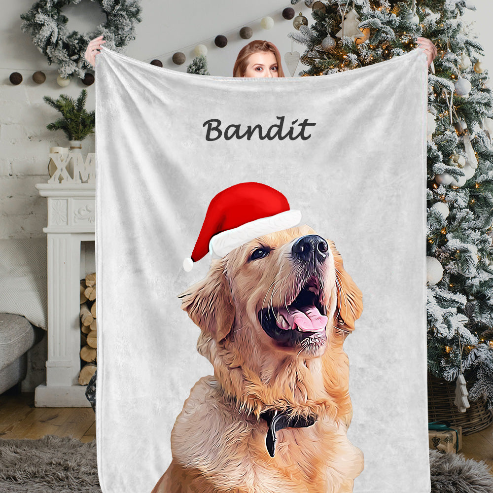 Personalisierte Haustier Weihnachtsdecke Katze Hund Foto Decke Kuscheldecke