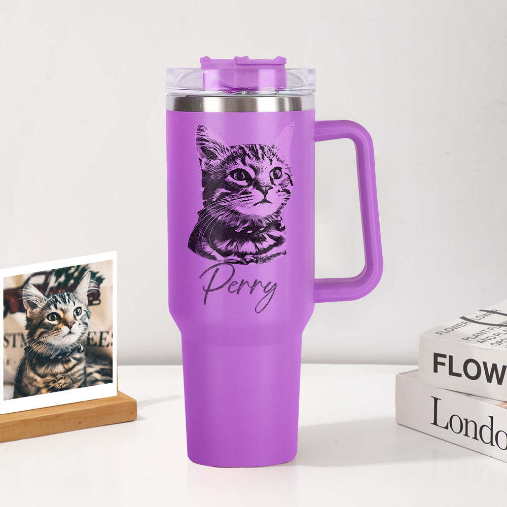 Personalisierter Edelstahl Tumbler mit Griff 1,2L Foto Becher