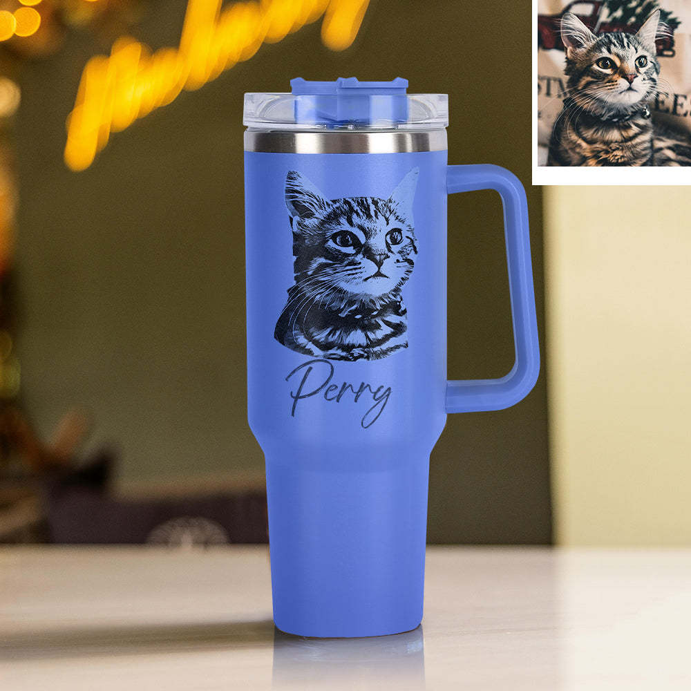 Personalisierter Edelstahl Tumbler mit Griff 1,2L Foto Becher