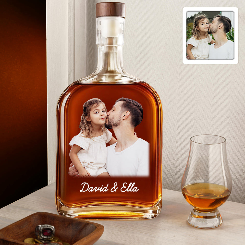 Personalisierte Whiskeyflasche mit Haustierfoto Geschenk für Männer und Ehemann zu Weihnachten