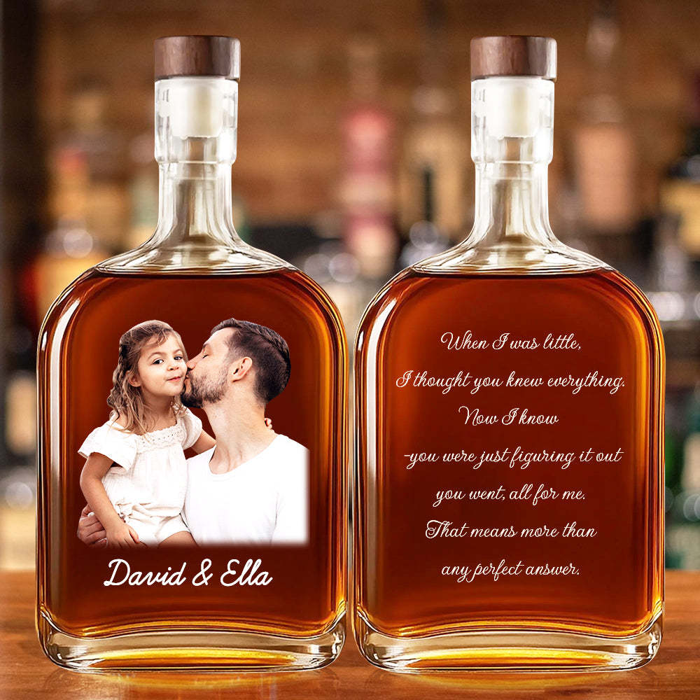 Personalisierte Whiskeyflasche mit Haustierfoto Geschenk für Männer und Ehemann zu Weihnachten