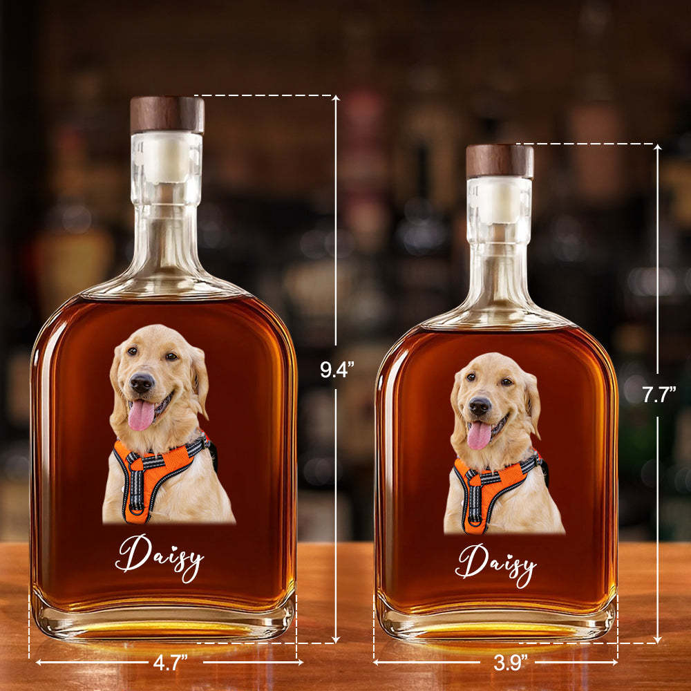 Personalisierte Whiskeyflasche mit Haustierfoto Geschenk für Männer und Ehemann zu Weihnachten