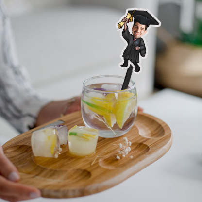 Personalisierte Rührstäbchen Zur Abschlussfeier Mit Gesicht Individuelle Drink Sticks Für Graduation Party Dekoration