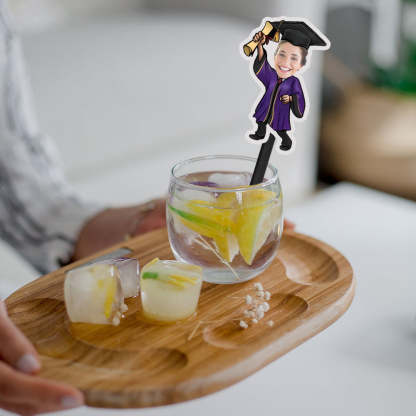 Personalisierte Rührstäbchen Zur Abschlussfeier Mit Gesicht Individuelle Drink Sticks Für Graduation Party Dekoration