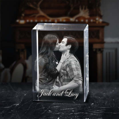 Jahrestag Geschenk Personalisierter 3D Foto Kristall Mit Lasergravur Individuelles Kristallfoto Für Partner