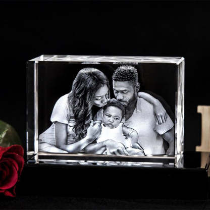 Weihnachtsgeschenk Personalisierter 3D Foto Kristall Mit Lasergravur Individuelles Kristallfoto Geschenk