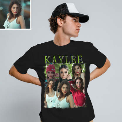 Unisex Personalisierte Foto und Namens T-Shirt Custom Foto Vintage Grafik T-Shirts