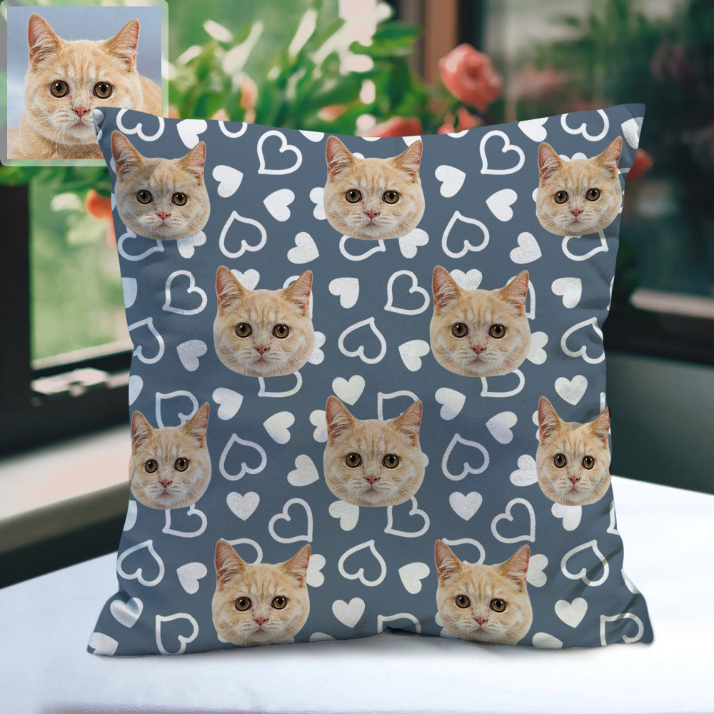 Personalisiertes Katzen Gesicht Kissen Dekorativer Kissenbezug Haustier Gesicht Kissen Dekoratives Katzen Zierkissen
