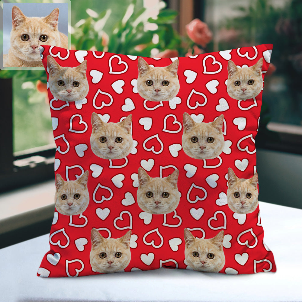 Personalisiertes Katzen Gesicht Kissen Dekorativer Kissenbezug Haustier Gesicht Kissen Dekoratives Katzen Zierkissen