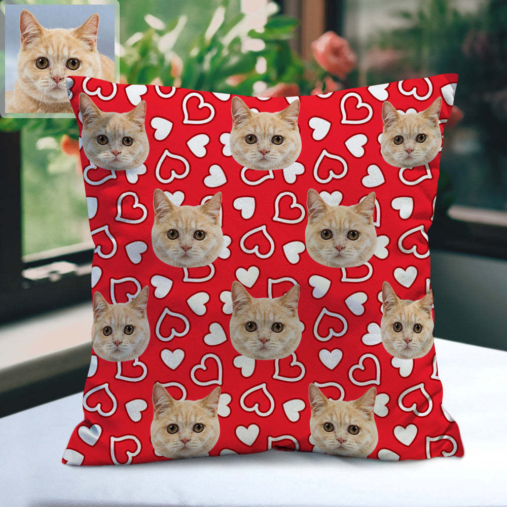 Personalisiertes Katzen Gesicht Kissen Dekorativer Kissenbezug Haustier Gesicht Kissen Dekoratives Katzen Zierkissen