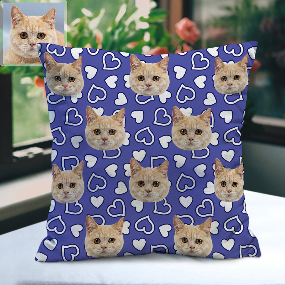 Personalisiertes Katzen Gesicht Kissen Dekorativer Kissenbezug Haustier Gesicht Kissen Dekoratives Katzen Zierkissen