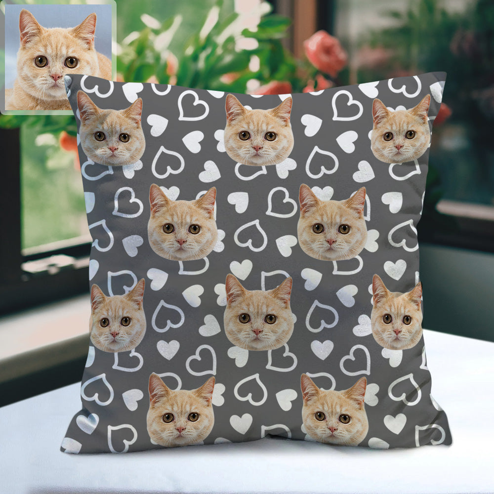 Personalisiertes Katzen Gesicht Kissen Dekorativer Kissenbezug Haustier Gesicht Kissen Dekoratives Katzen Zierkissen