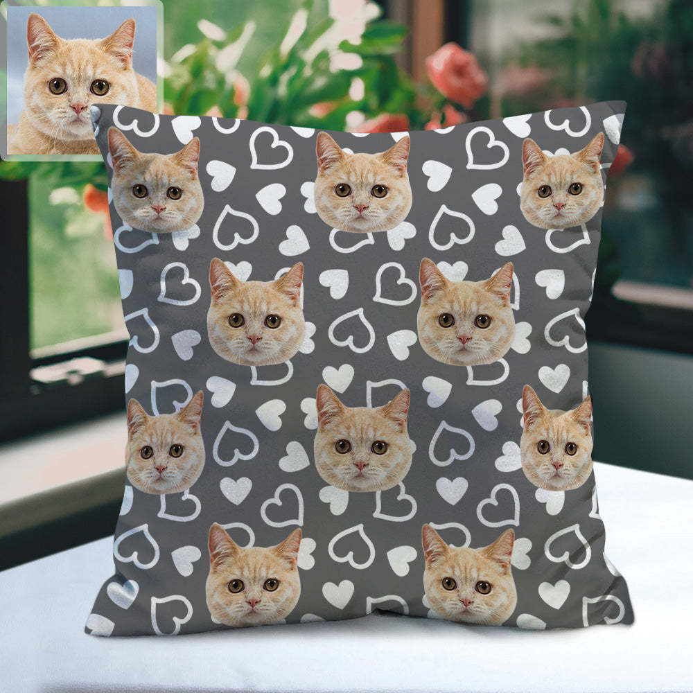 Personalisiertes Katzen Gesicht Kissen Dekorativer Kissenbezug Haustier Gesicht Kissen Dekoratives Katzen Zierkissen